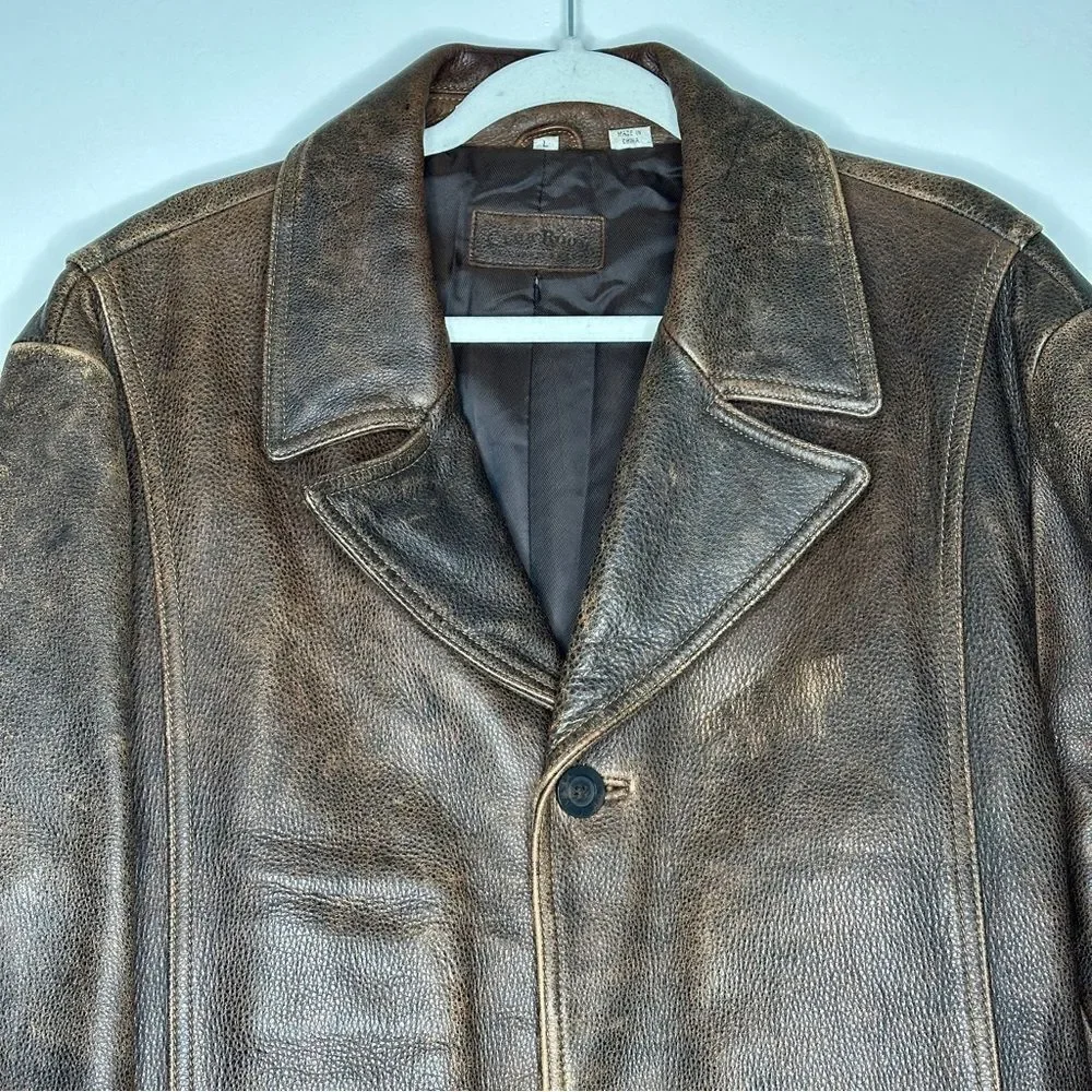 Club Room by Charter Club‎ Vintage 100% Genuine Leather Jacket